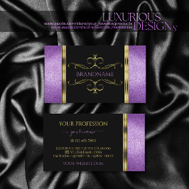 Zwart goud met Paarse glitter ornamental  Visitekaartje
