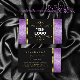 Zwart goud met Paarse glitter sierental Voeg Logo  Visitekaartje