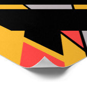 Zwart goud met rood grijs MCM-achtig diagonaal ont Poster (Hoek)