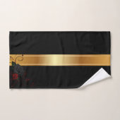 Zwart goud met rozen bad handdoek (Handdoek)