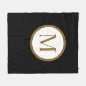 Zwart&Goud middenzegel monogram op maat Fleece Deken (Voorkant (Horizontaal))