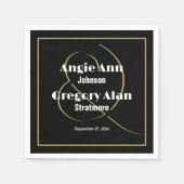 Zwart Goud Minimaal Elegant Gepersonaliseerde Part Servet (Voorkant)