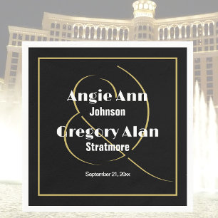 Zwart Goud Minimaal Elegant Gepersonaliseerde Part Servet