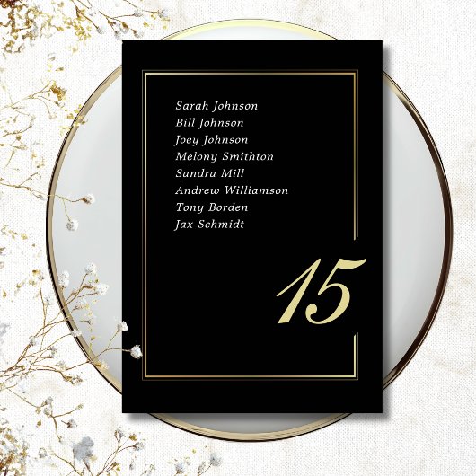 Zwart Goud Minimal Bold Script Typografie Trouwen Kaart