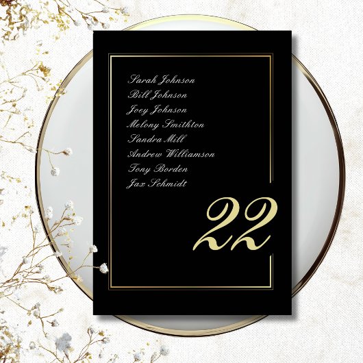 Zwart Goud Minimal Bold Script Typografie Trouwen Kaart