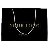 Zwart & Goud Minimal Business Logo Winkeltassen Groot Cadeauzakje (Achterkant)