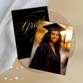 Zwart & Goud Minimal Scripted Afstudeerder Ceremon Kaart