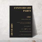 Zwart & Goud Minimalistisch Bedrijf Logo Jubileum Kaart