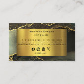 Zwart & Goud Minimalistisch Marmer Visitekaartje (Achterkant)