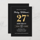 Zwart Goud Minimalistisch Modern Eenvoudig 27e Ver Kaart (Voorkant / Achterkant)