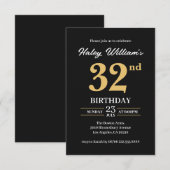 Zwart Goud Minimalistisch Modern Eenvoudig 32e Ver Kaart (Voorkant / Achterkant)