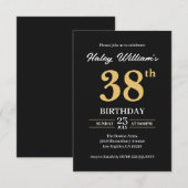 Zwart Goud Minimalistisch Modern Eenvoudig 38e Ver Kaart (Voorkant / Achterkant)