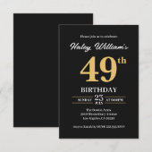 Zwart Goud Minimalistisch Modern Eenvoudig 49e Ver Kaart (Voorkant / Achterkant)