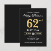 Zwart Goud Minimalistisch Modern Eenvoudig 62e Ver Kaart (Voorkant / Achterkant)