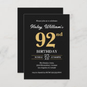 Zwart Goud Minimalistisch Modern Eenvoudig 92e Ver Kaart (Voorkant / Achterkant)