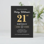 Zwart Goud Minimalistische Eenvoudige Moderne 21st Kaart (Staand voorkant)