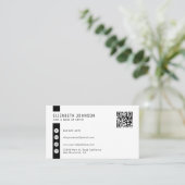 Zwart Goud Minimalistische Eenvoudige QR Code Visitekaartje (Staand voorkant)