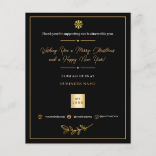 Zwart Goud Minimalistische Zakelijke Logo Kerstmis Flyer