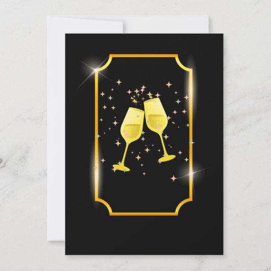 Zwart Goud Modern 25e bruiloft Jubileum Party Bedankkaart (Achterkant)