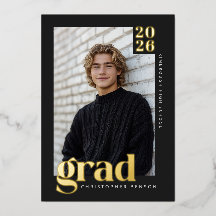 Zwart Goud Modern 4 Foto Afstuderen Folie