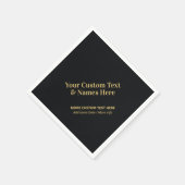 Zwart & Goud Modern Aangepaste Gepersonaliseerde T Servet (Hoek)