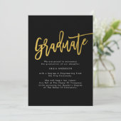 Zwart Goud Modern Afstuderen Foto Aankondiging (Staand voorkant)