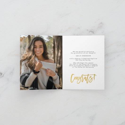 Zwart Goud Modern Afstuderen fotoklasse van Aankondiging (Binnen)