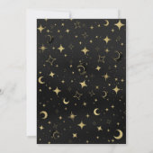 Zwart & Goud Modern Celestial Maan Save the Date (Achterkant)