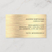 Zwart Goud Modern Eenvoudig Elegant Geborsteld Met Visitekaartje (Achterkant)