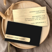 Zwart Goud Modern Eenvoudig Elegant Geborsteld Met Visitekaartje