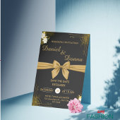 Zwart & Goud Modern Elegant Huwelijksfeest Save The Date