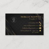 Zwart & Goud Modern Elegant Visitekaartje (Achterkant)