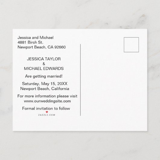 Zwart Goud Modern Fotoscript Save Our Date Aankondigingskaart (Achterkant)