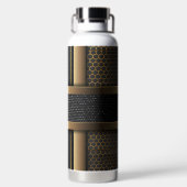 ZWART & GOUD MODERN GESTREEPT UITERLIJK PATROON WATERFLES (Achterkant)