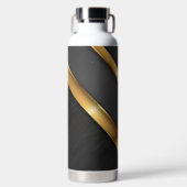 ZWART & GOUD MODERN GESTREEPT UITERLIJK PATROON WATERFLES (Voorkant)