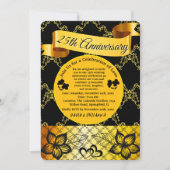 Zwart & Goud Modern Hart 25e bruiloft Jubileum Kaart (Voorkant)