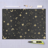 Zwart & Goud Modern Hemels Maans Sterren Bruiloft Tissuepapier (Craft)