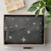 Zwart & Goud Modern Hemels Maans Sterren Bruiloft Tissuepapier (Geschenk)