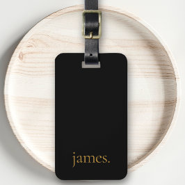 Zwart & Goud Modern Mannelijk of Vrouwelijk Monogr Bagagelabel