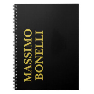 Zwart Goud Modern Minimalistisch Elegant Je Naam Notitieboek