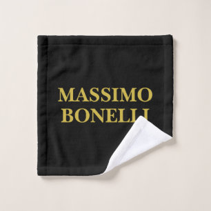 Zwart Goud Modern Minimalistisch Elegant Je Naam Washandje