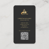 Zwart Goud Modern Minimalistisch Elegant Professio Visitekaartje (Achterkant)