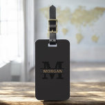 Zwart Goud Modern Monogram Minimalistisch Bagagelabel<br><div class="desc">Verhoog uw reiservaring met ons Classic Elegant Modern Minimalist Monogram Bagagelabel. Dit zorgvuldig ontworpen accessoire combineert naadloos tijdloze elegantie met hedendaags minimalisme, waardoor uw bagage opvalt met verfijning. Dit bagagelabel, dat met precisie en oog voor detail is vervaardigd, is meer dan alleen een praktisch item; het is een gepersonaliseerde uiting...</div>