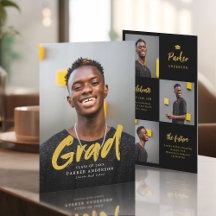 Zwart & Goud Modern Script Foto Afstuderen