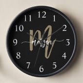 Zwart Goud Modern Script Monogram Naam