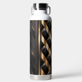 ZWART & GOUD MODERN WEAVE LOOK PATROON WATERFLES (Voorkant)