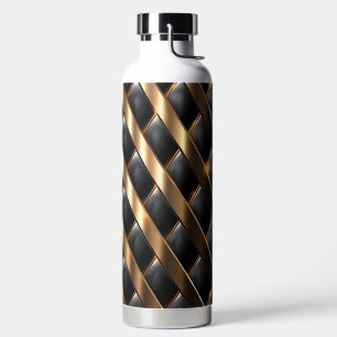 ZWART & GOUD MODERN WEAVE LOOK PATROON WATERFLES