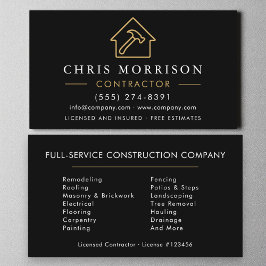 Zwart Goud Moderne Bouwconstructie Visitekaartje
