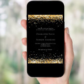 Zwart goud moderne bruiloft kaart