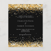 Zwart goud moderne bruiloft uitnodiging (Voorkant)